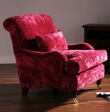 Ballyronan George Smith Style Armchair Upholstered in Fuschia Pink Velvet