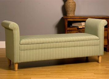'Ottoman' Contemporary Styled Bed Bench Upholstered in Cactus Green Velvet